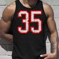 ヴィンテージナンバー 35 ホワイトレッドスポーツ代表チームナンバー 35 タンクトップ 彼への贈り物