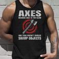 斧投げ ランバージャック ヨガ ゴルフ ファニー 斧投げ ブルズアイ タンクトップ 彼への贈り物