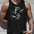 猫がドラムを叩く 長袖tシャツ タンクトップ 彼への贈り物