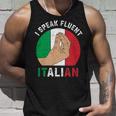 私は流暢なイタリア語を話します、イタリアの手のジェスチャー、私はイタリアが大好きです タンクトップ 彼への贈り物