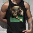 面白い猫 子猫 プールゲーム ビリヤード愛好家 アートデザイン タンクトップ 彼への贈り物