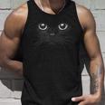 黒猫 顔 グラフィックデザイン 面白い猫好き ハロウィンギフト タンクトップ 彼への贈り物