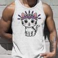 Cute Lavender Purple Flower Crown Cat Kawaii Kitty Floral Tank Top Gifts for Him