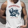 Homebody 居心地の良い生活 面白いヤドカリとコーヒー タンクトップ 彼への贈り物
