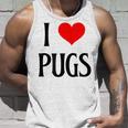 I Love Pugs I Heart Pugs Dog Lover Pet Puppy Dog Pug タンクトップ 彼への贈り物