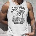 アロハ レトロ ハワイ ヤシの木 ルアウ ダンサー シルエット トロピカル タンクトップ 彼への贈り物