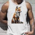 キツネ アニマル柄 モチーフ 抽象 イラスト 描画 狐 タンクトップ 彼への贈り物
