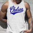 チェルシー ロンドン イングランド バーシティ スクリプト クラシック スポーツ ジャージ タンクトップ 彼への贈り物