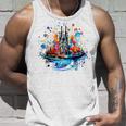 バルセロナのサグラダ ファミリアの美しいイラスト タンクトップ 彼への贈り物