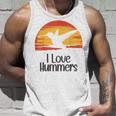 レトロ ヴィンテージ サンセット 2024 I Love Hummers コリブリ ハチドリ タンクトップ 彼への贈り物