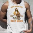 誰が戻ったと思う？また戻ってきましたイエスキリストハッピーイースター タンクトップ 彼への贈り物