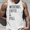 週末コーヒーパグ犬 タンクトップ 彼への贈り物