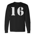 16番 16番 番号付き 長袖Tシャツ ギフトのアイデア