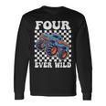 4Th Birthday Monster Truck Four Ever Wild 4 Year Old Boys Long Sleeve T-Shirt Gifts ideas