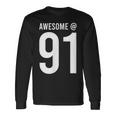 91歳で素晴らしい 面白い91歳の誕生日のお祝い。 長袖Tシャツ ギフトのアイデア