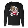 Dabbing Dog Japan サッカーファン ジャージ 日本国旗 フットボール 長袖Tシャツ ギフトのアイデア