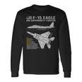 F-15イーグル航空機の設計図ジェット戦闘機データ 長袖Tシャツ ギフトのアイデア