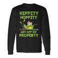 Hippity Hoppity Get Off My Property 面白いカエルミームギフト 長袖Tシャツ ギフトのアイデア