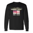 Hms Hood イギリス戦艦図 海軍旗 長袖Tシャツ ギフトのアイデア