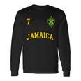 Jamaica チームサッカー ジャマイカ Number 7Occer 長袖Tシャツ ギフトのアイデア