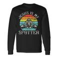 Jesus Is Mypotter レトロ ウェイトリフティング ジム フィットネス ワークアウト 長袖Tシャツ ギフトのアイデア