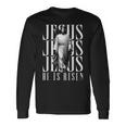 Jesus He Is Risen クリスチャン 復活 救世主 信仰 イースター 長袖Tシャツ ギフトのアイデア