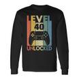 Level 40 Unlocked ideo Gamer 40Th Birthday 長袖Tシャツ ギフトのアイデア