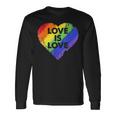 Lgbt Love Is Lovetシャツレトロハートゲイレズビアンプライド月間 長袖Tシャツ ギフトのアイデア