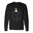 Linux Tux In A Pocket ポケットの中のlinuxタックス面白いペンギンsysadminit管理者 長袖Tシャツ ギフトのアイデア