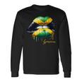 Lips Jamaican Flag Jamaica Love Travelacation 長袖Tシャツ ギフトのアイデア