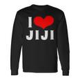 I Love Jiji 愛 ハート じーじ じいじ おじいさん 父の日 家族 家族写真 記念写真 おもしろ かわいい 長袖Tシャツ ギフトのアイデア