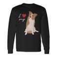 I Love My & Red Merle ボーダーコリー ドッグラバー。 長袖Tシャツ ギフトのアイデア