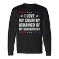 I Love My Country Ashamed Of My Government Usa 愛国的 長袖Tシャツ ギフトのアイデア