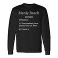 Manly Beachのお土産面白い偽の定義のデザイン 長袖Tシャツ ギフトのアイデア