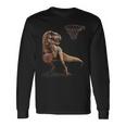 T Rex 恐竜 バスケットボール 面白い恐竜フープ 長袖Tシャツ ギフトのアイデア