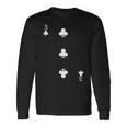 Three 3 Of Clubs トランプ ポーカーカード ブラックジャックカード 長袖Tシャツ ギフトのアイデア