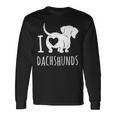 Wiener Dog ダックスフンド 犬 ペット愛好家 I Love Dachshunds 長袖Tシャツ ギフトのアイデア