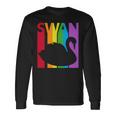 かわいいレインボースワンの鳥が好きな人 長袖tシャツ 長袖Tシャツ ギフトのアイデア
