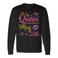 この女王は5月28日に生まれました。お誕生日おめでとうママ、叔母 長袖Tシャツ ギフトのアイデア
