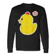 アヒル隊長ビッグプリント（横向き） 長袖Tシャツ ギフトのアイデア