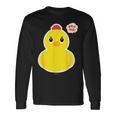 アヒル隊長ビッグプリント（正面） 長袖Tシャツ ギフトのアイデア