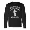 ギターで老人を過小評価しないでください面白い引用 長袖tシャツ 長袖Tシャツ ギフトのアイデア