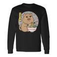 クオッカ、ラーメンを食べるクオッカ、クオッカカワイイ、クオッカ 長袖Tシャツ ギフトのアイデア
