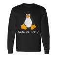 コンピューター -Udo Rm -Rf Tux Linux ペンギン プログラマー 長袖Tシャツ ギフトのアイデア