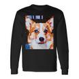 コーギー・ポートレート キュビズム・アート 長袖Tシャツ ギフトのアイデア