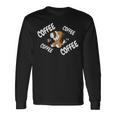 コーヒーシェットランド・シープドッグ犬 長袖Tシャツ ギフトのアイデア