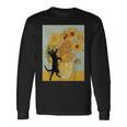 ゴッホ ひまわり 面白い 猫 アート 絵画 長袖Tシャツ ギフトのアイデア