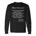 シェイクスピアの名言 To Thine Ownelf Be True Hamlet 長袖Tシャツ ギフトのアイデア
