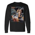 セクシーガールグラフィックtシャツ セクシーなブロンドメカニックピンナップガール 長袖Tシャツ ギフトのアイデア