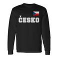 チェコ共和国 胸に Cesko 旗国旗 長袖tシャツ 長袖Tシャツ ギフトのアイデア
